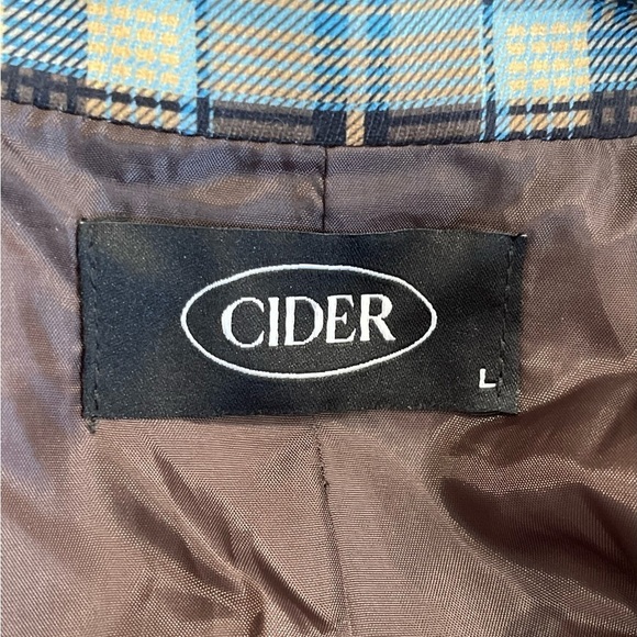 Cider plaid pattern ruched blazer with shoulder pads in a size large - Picture 5 of 16